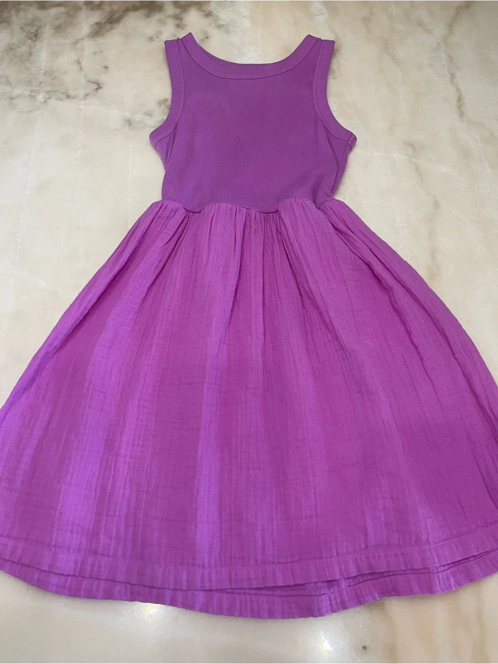 GAP Girls' Sleeveless Bright Purple Cotton Dress